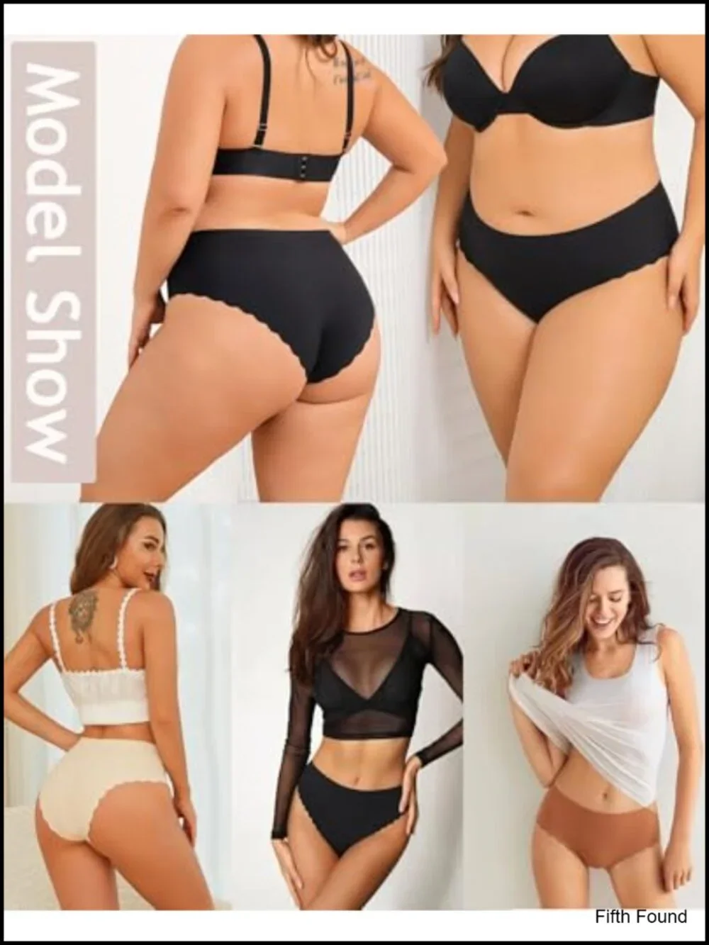 High Waisted Seamless Panties for Women Cheeky Bikini No Show Briefs 5 Pack